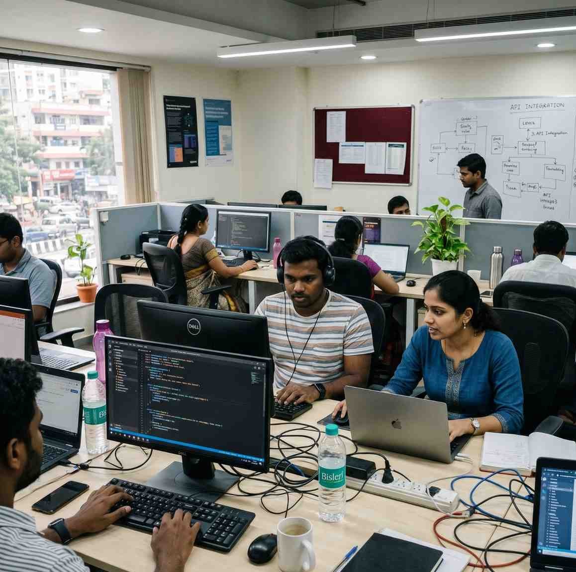 WebGrotix team collaborating on web development project in Mumbai office